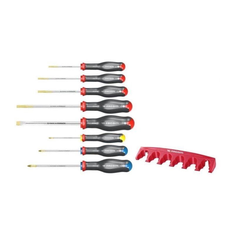 Coffret de 8 Tournevis Protwist - FACOM - AT.8PB - Fente/Prozidriv/Phillips -...