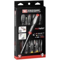 Coffret de 8 Tournevis Protwist - FACOM - AT.8PB - Fente/Prozidriv/Phillips -...