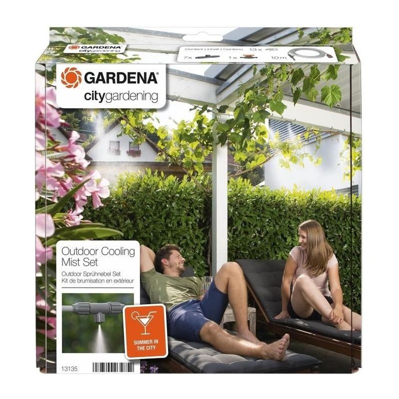 Kit brumisateur pour terrasses et balcons GARDENA - Débit max 13l/h - Kit com...