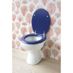 GELCO DESIGN Abattant WC Dolce - Charnieres inox - Bois moulé - Bleu marine