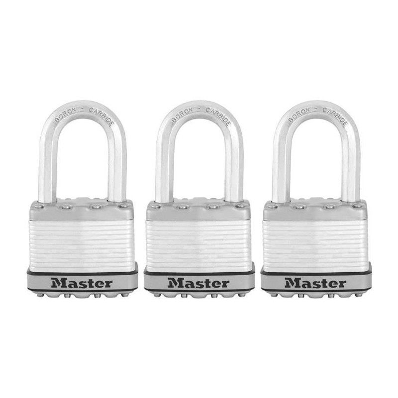 Cadenas Haute Sécurité - MASTER LOCK - M115EURTRILF - A Clé - Acier Laminé Re...