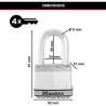 Cadenas Haute Sécurité - MASTER LOCK - M115EURTRILF - A Clé - Acier Laminé Re...