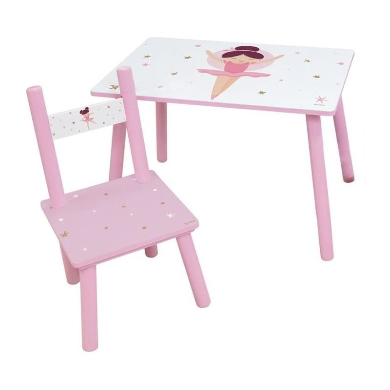 FUN HOUSE Danseuse Ballerine Table H 41,5 cm x l 61 cm x P 42 cm avec une cha...