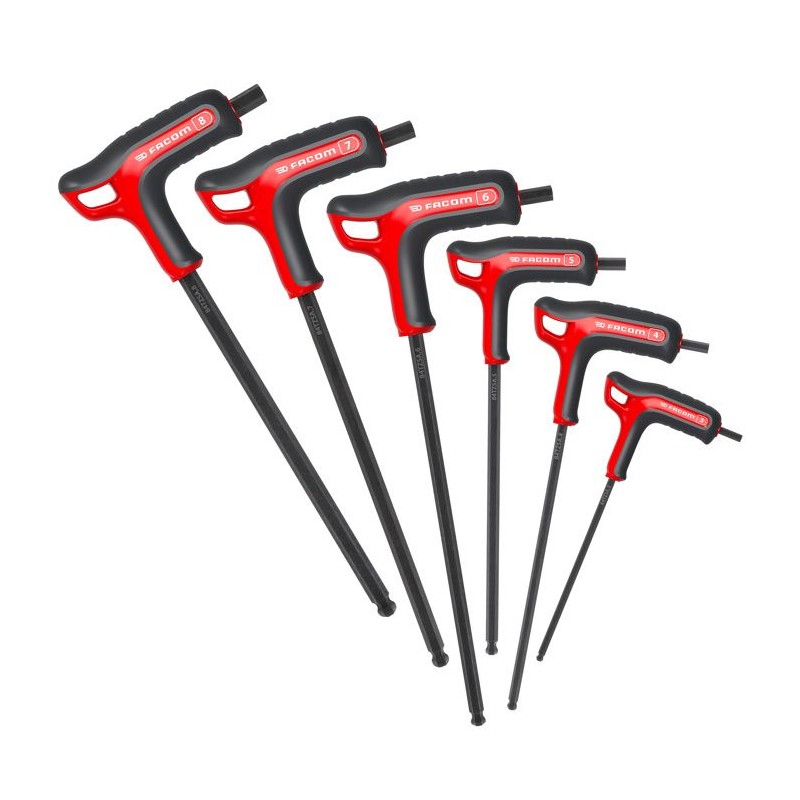 Jeu de 6 clés - FACOM - 84TZSA.PB - a Poignées - En T - 6 pans