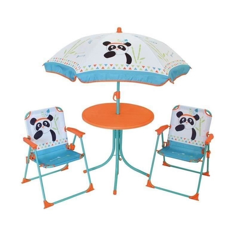 FUN HOUSE 713095 INDIAN PANDA Salon de jardin avec une table, 2 chaises pliab...