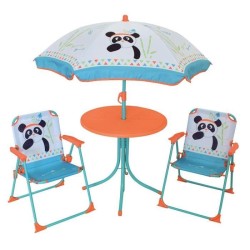 FUN HOUSE 713095 INDIAN PANDA Salon de jardin avec une table, 2 chaises pliab...