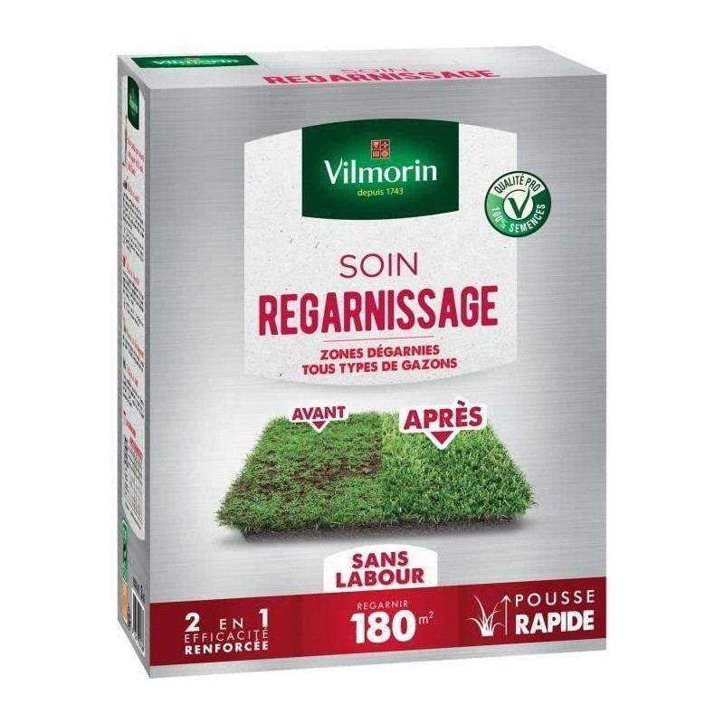 VILMORIN Semences pour soins et regarnissage universel de gazon - 2 en 1 - 3 kg