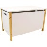 Coffre a jouets en bois SCANDIWOOD - FUN HOUSE - Blanc et beige - Pour enfant...