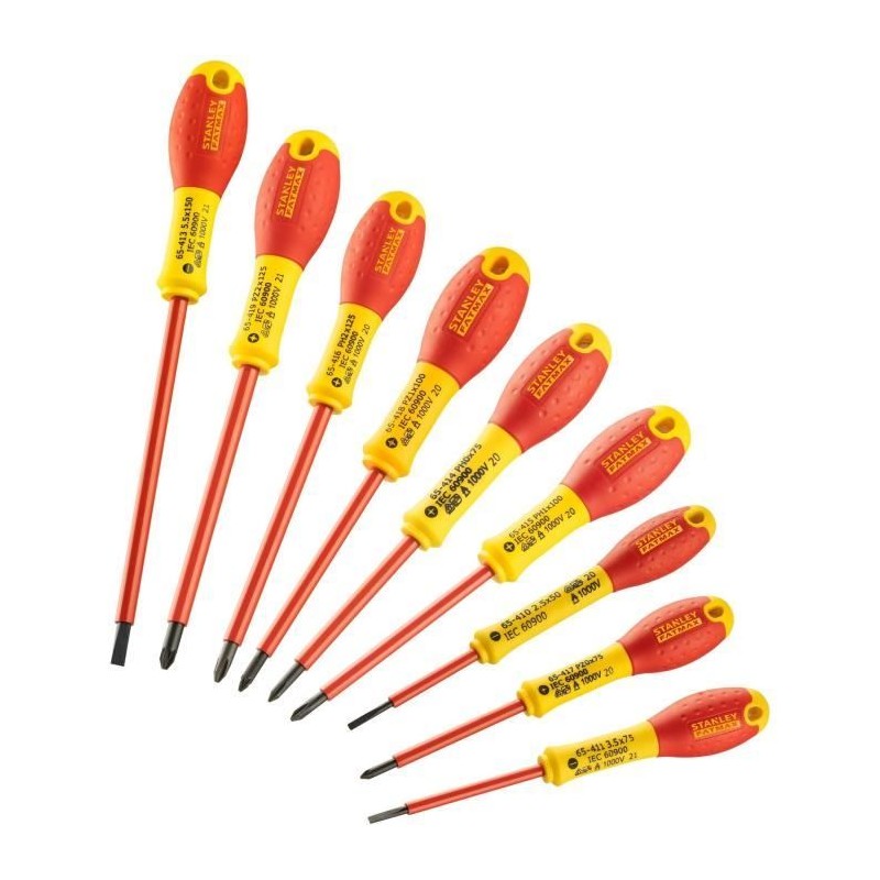 Jeu de 10 Tournevis - STANLEY FATMAX - FMHT62573-0 - Isolés 1000V - Electrici...