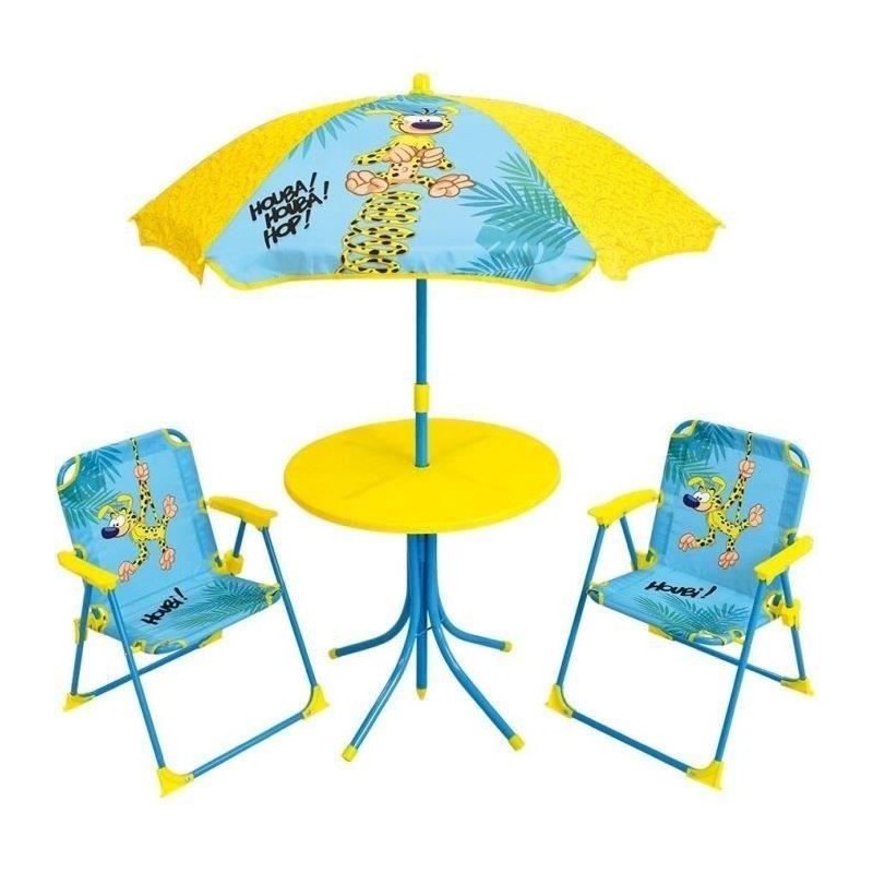 Salon de jardin pour enfants - FUN HOUSE - MARSUPILAMI - Jaune - 2 chaises pl...