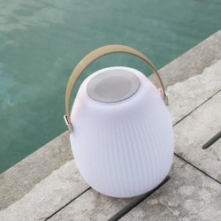 Lampe enceinte bluetooth sans fil - LUMISKY - MINI MAY PLAY - H23 cm - LED bl...