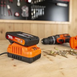 Batterie et Chargeur - Dual Power - POWDP90620 - Batterie 2,0Ah de 20V et cha...