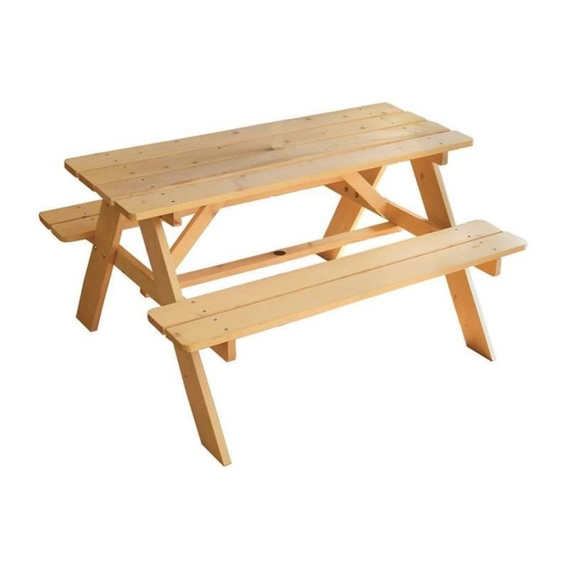 Mobilier de jardin - FUN HOUSE - Table pique-nique en bois H.53 x L.95 x P.10...