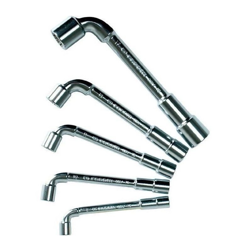 Coffret de 5 clés a pipe débouchées FACOM - 76.J5PB - 12 pans x 6 pans - Ouve...