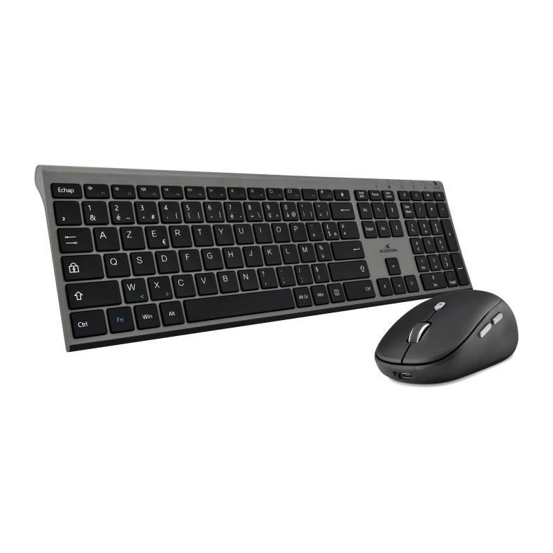Pack Clavier Souris - BLUESTORK - PACK GRAPHEME - Sans Fil - Noir