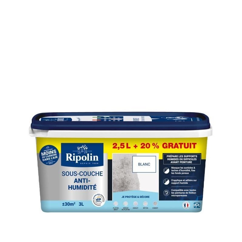 RIPOLIN Sous-Couche Anti Humidité pour Préparer vos supports Humides avant la...
