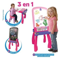 Chevalet Interactif 3 en 1 VTECH - Rose - Pour Fille - A partir de 3