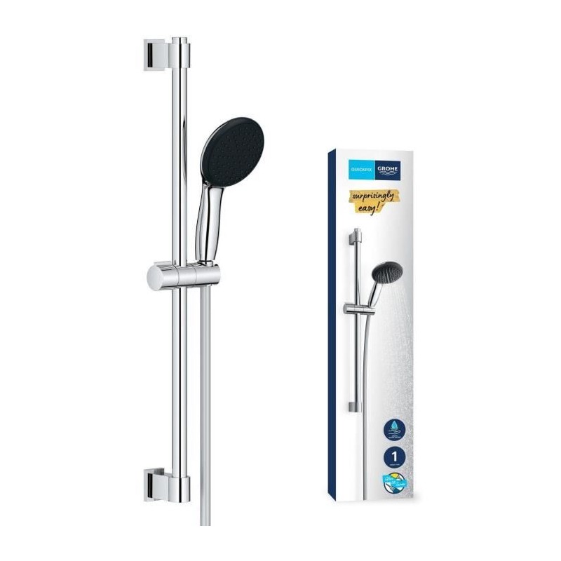 Ensemble de douche avec pommeau 1 jet, barre 60cm et flexible 1,75m - GROHE V...