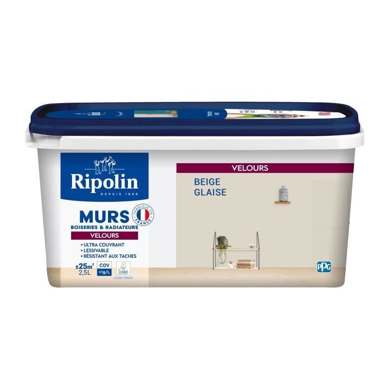 Peinture deco murs, boiseries & radiateurs - RIPOLIN - 441606 - Beige glaise ...