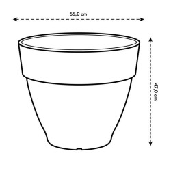 ELHO Pot de fleurs rond Vibia Campana - Ø 55 x H 47 cm - Extérieur - 100% rec...