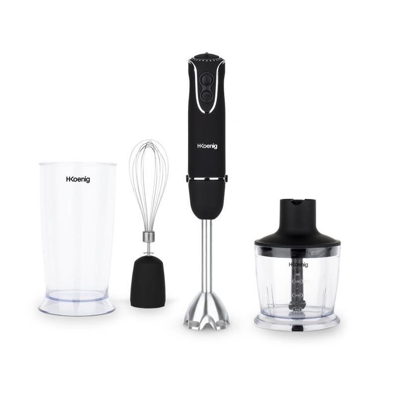 Mixeur plongeant Noir, 850W, Turbo 5 vitesses, H.Koenig