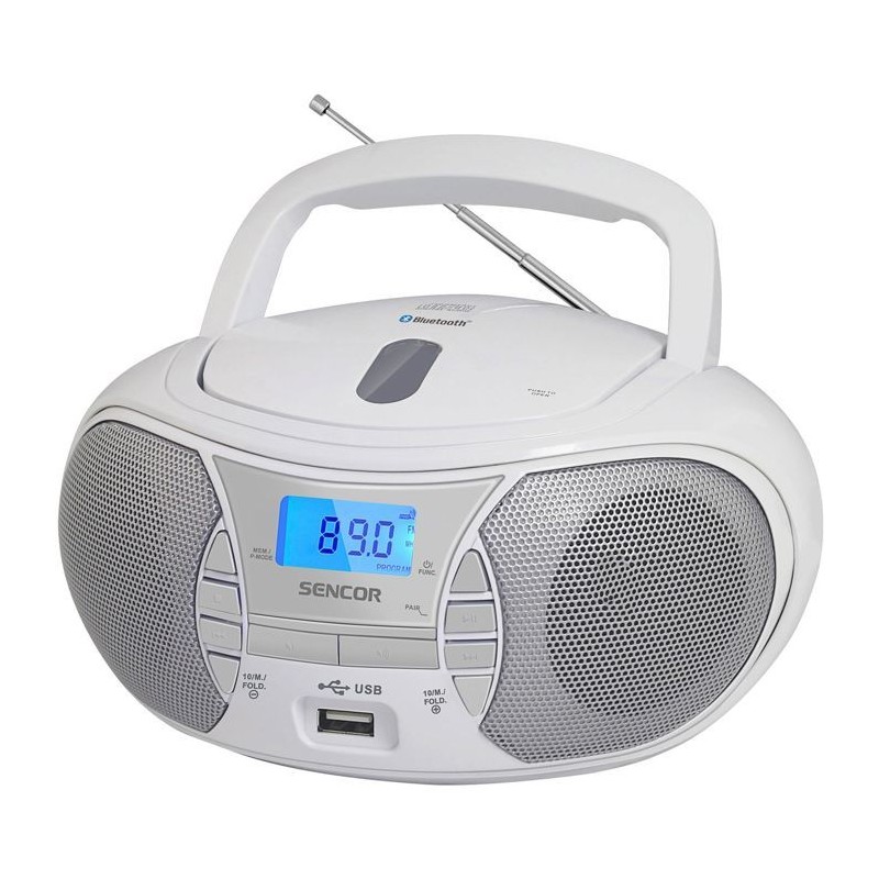 Lecteur Radio CD - SENCOR - SPT 2700 WH - 3 W - CD / Bluetooth / MP3 - Blanc