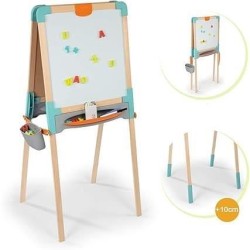 Smoby - Tableau en bois double face - Ardoise craie et Blanche magnétique - P...
