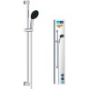 Ensemble de douche avec pommeau 1 jet, barre 90cm et flexible - GROHE Vitalio...
