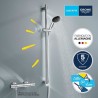 Ensemble de douche avec pommeau 1 jet, barre 90cm et flexible - GROHE Vitalio...