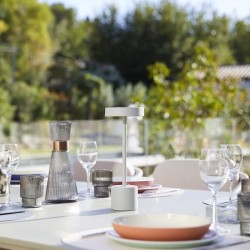 Lampe de table sans fil - LUMISKY - ROBY GREY - H30 cm - Touch en aluminium -...