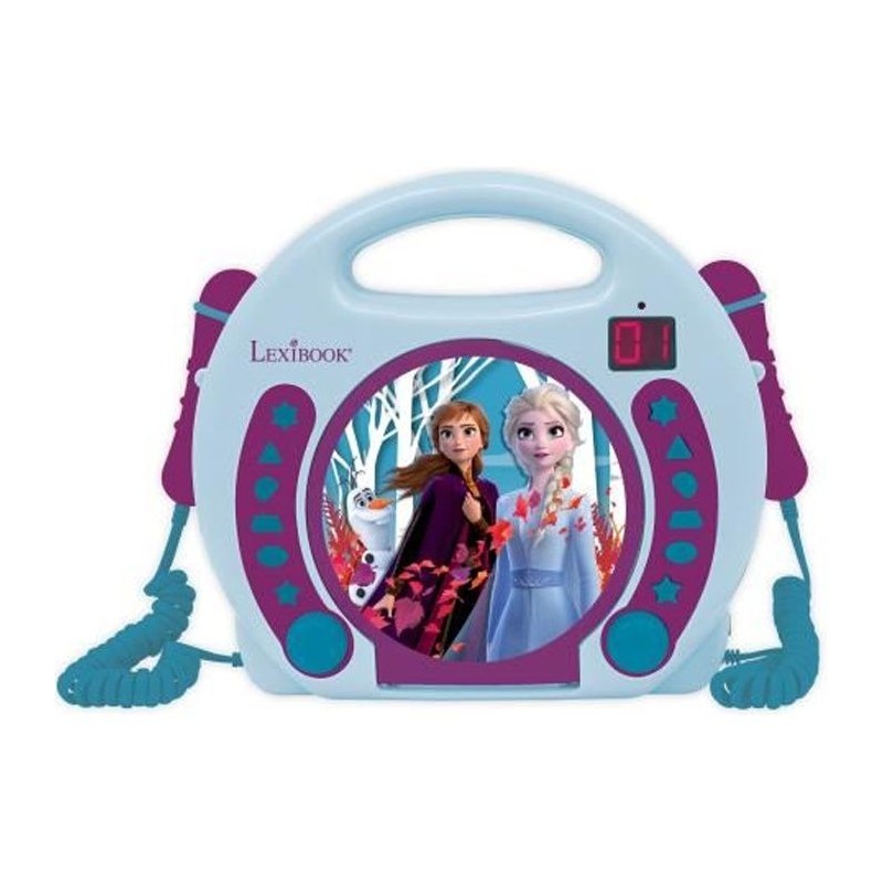 Lecteur CD portable avec 2 microphones La Reine des Neiges - LEXIBOOK