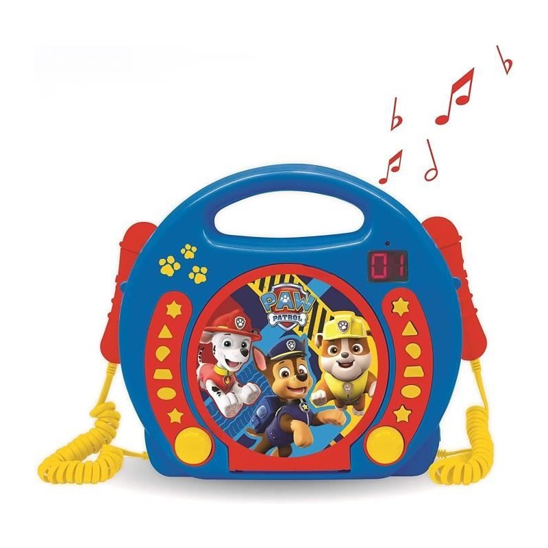 PAT' PATROUILLE - Lecteur CD karaoké enfant avec 2 microphones - LEXIBOOK
