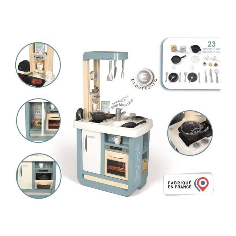 Smoby Cuisine Bon Appetit - 23 Accessoires - Effet sonores (plaques de cuisso...