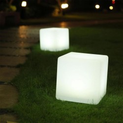 Cube solaire lumineux - LUMISKY - CASY - H30 cm - Tabouret table basse - LED ...