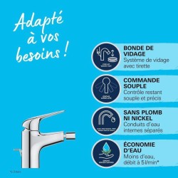 Mitigeur monocommande bidet - GROHE Swift - 24332001 - Chromé - Avec rotule -...