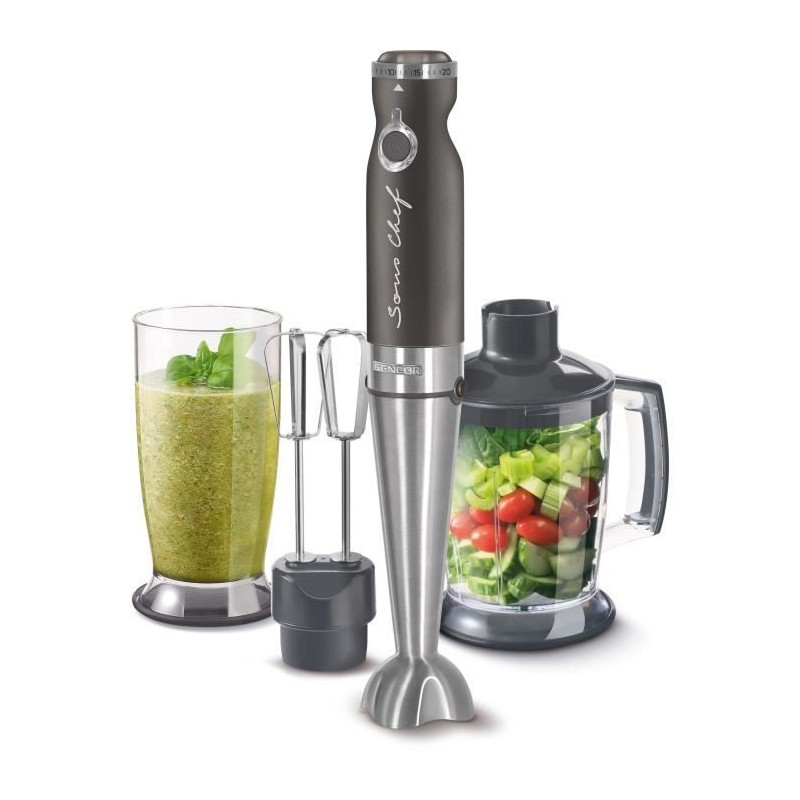 Mixeur plongeant 4 en 1 - SENCOR - SHB 5608BK-EUE3 - 1200 W - Technologie TIT...