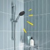 Ensemble de douche avec pommeau 2 jets, barre 60cm et flexible - GROHE Vitali...