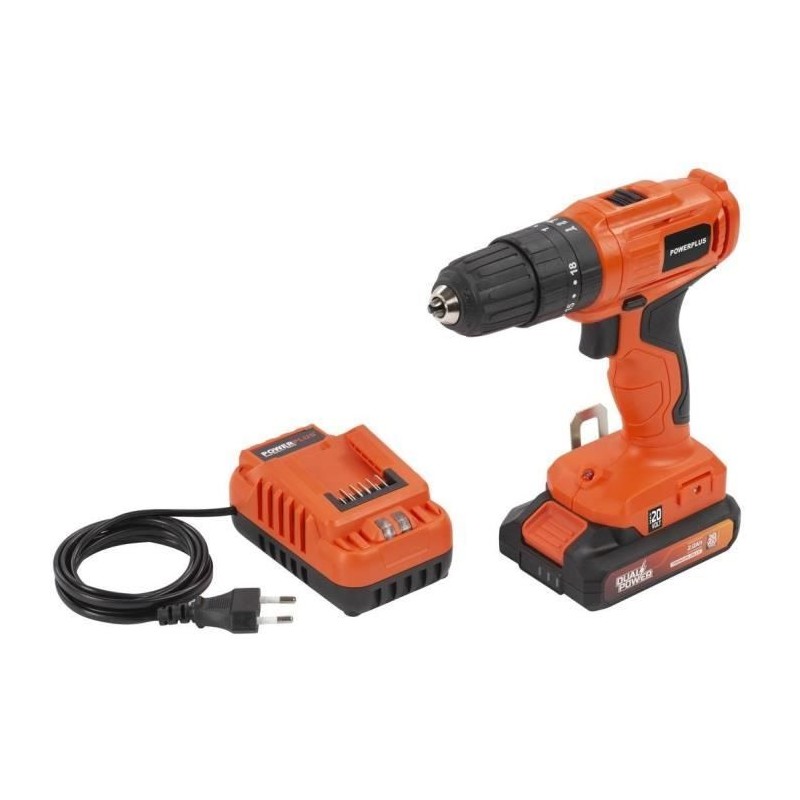 Perceuse a percussion sans Fil - Dual Power - POWDPO1110 - 3 en 1 - 20V - Ave...
