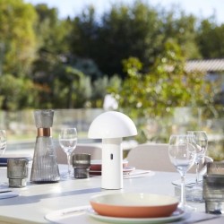 Lampe de table sans fil - LUMISKY - TOD WHITE - H28 cm - Tete orientable - LE...