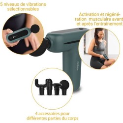 Pistolet de massage - MEDISANA MG 200 - 5 niveaux de percussion - 5 V - 50 dB...