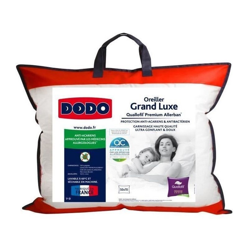 DODO Oreiller Grand luxe Quallofil Allerban 50x70cm