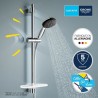 Ensemble de douche avec pommeau 2 jets, barre 60cm, flexible et tablette- GRO...
