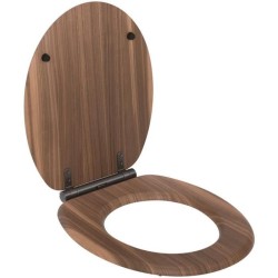 Abattant WC - GELCO - Walnut Noyer - MDF FSC - Frein de chute - Charnieres mé...