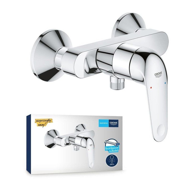 Mitigeur monocommande douche - GROHE Swift - 24333001 - Chromé - Montage mura...
