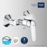 Mitigeur monocommande douche - GROHE Swift - 24333001 - Chromé - Montage mura...