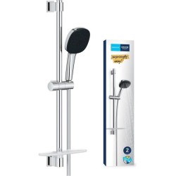 Ensemble de douche avec pommeau 2 jets, barre, flexible et tablette - GROHE V...