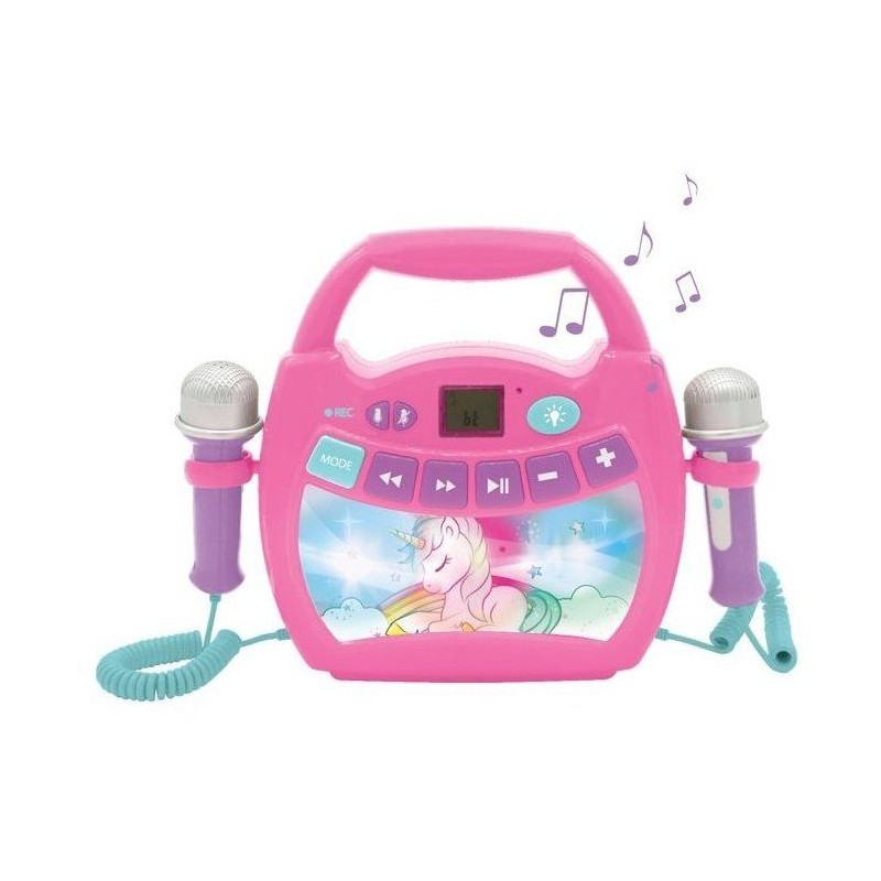 Enceinte Bluetooth Licorne - LEXIBOOK - Effets Lumineux, Micros et Batterie R...