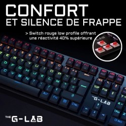 Clavier Gamer - The G-Lab - KEYZ PLATINIUM - Mécanique (Switch Rouge) - Ultra...