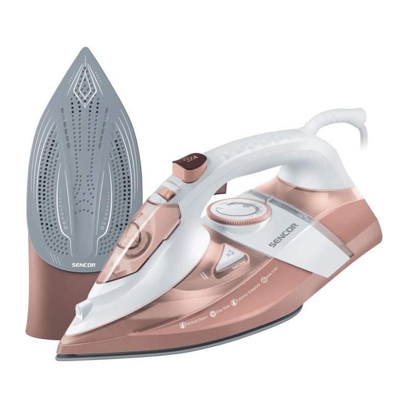 Fer a vapeur - SENCOR - SSI 8300RS - 3200 W - 350 ml - 45 g/min - Blanc / Rose