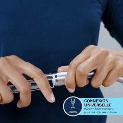 Ensemble de douche avec pommeau 3 jets, barre et flexible - GROHE Vitalio Com...